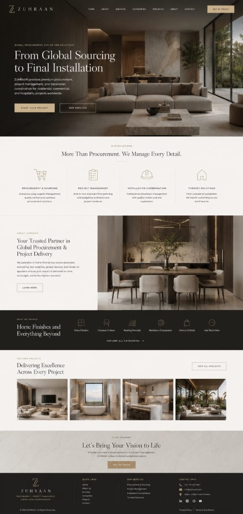 Zuhraan Website Layout Reference